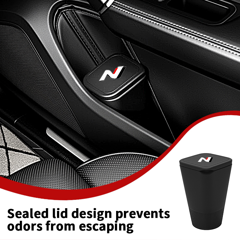 Waterproof Car Trash Can With Lid - Silikon Araba Kapısı Depolama Çöp Kutusu,