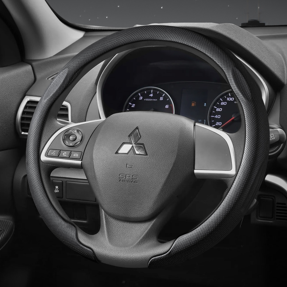 Car Steering Wheel Cover Anti Slip Breathable - Mitsubishi Nappa Deri Araba Direksiyon Kılıfı