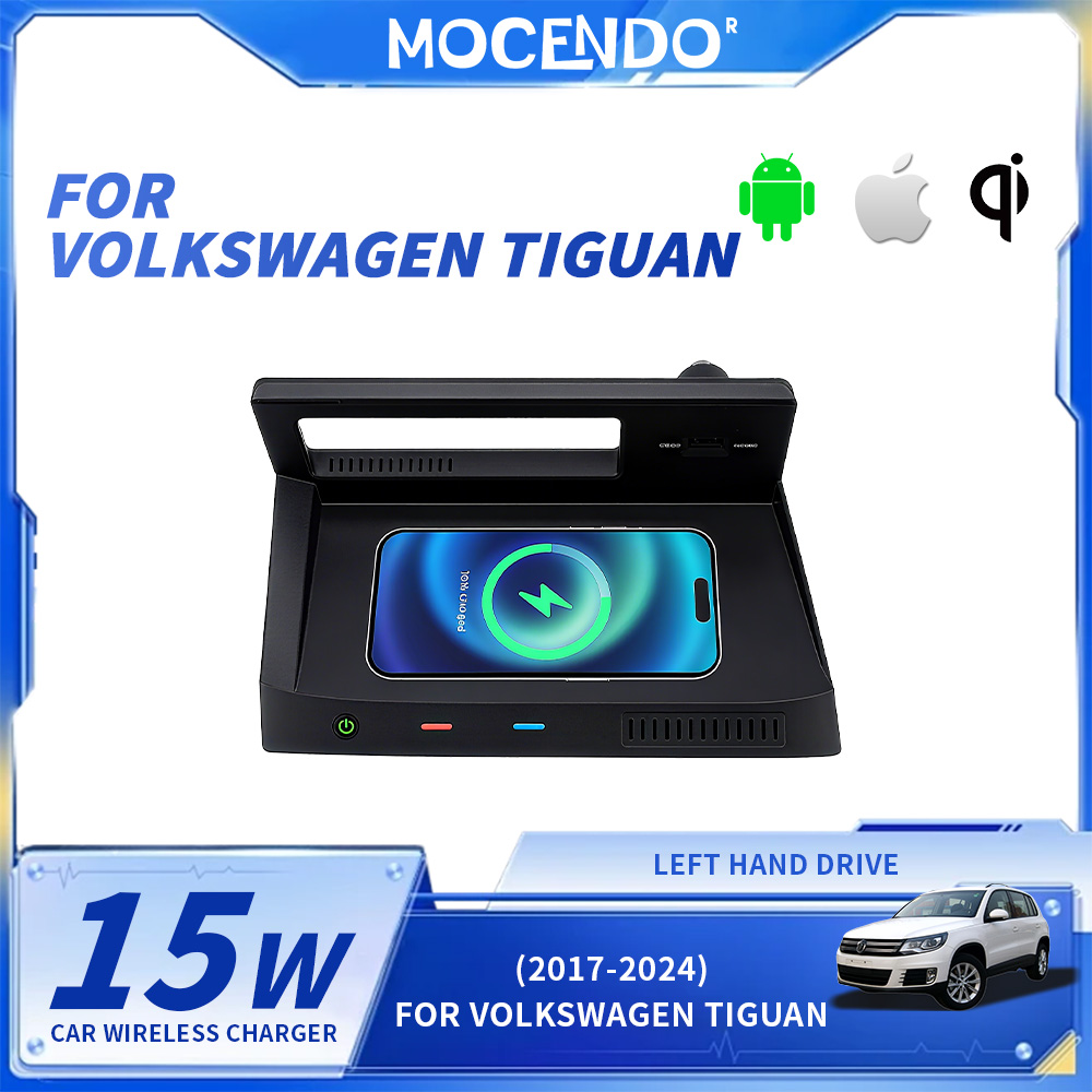 Wireless Car Charger Mount Fast Charging - Volkswagen Tiguan 2017-2024 için Araç İçi