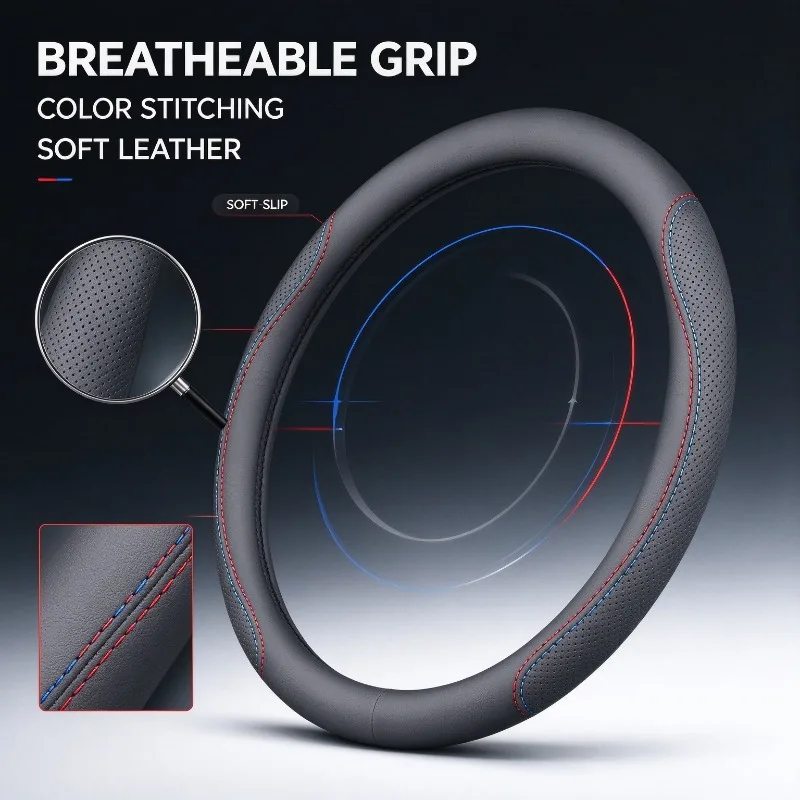 Ford için Nappa Deri Direksiyo - Car Steering Wheel Cover Anti Slip Breathable incelemesi ve fiyatı
