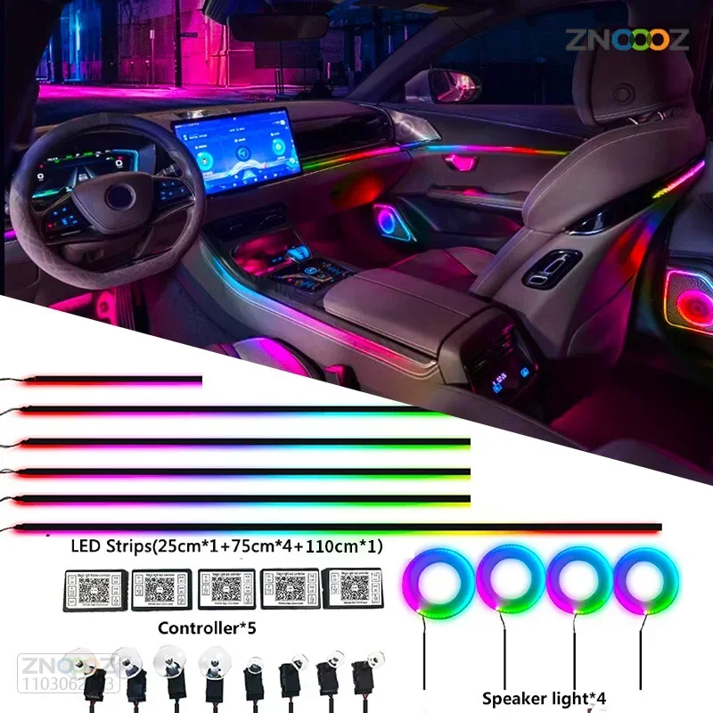 18IN1 Neon araba iç ortam ışık - Led Ambient Interior Car Lights App Control incelemesi ve fiyatı