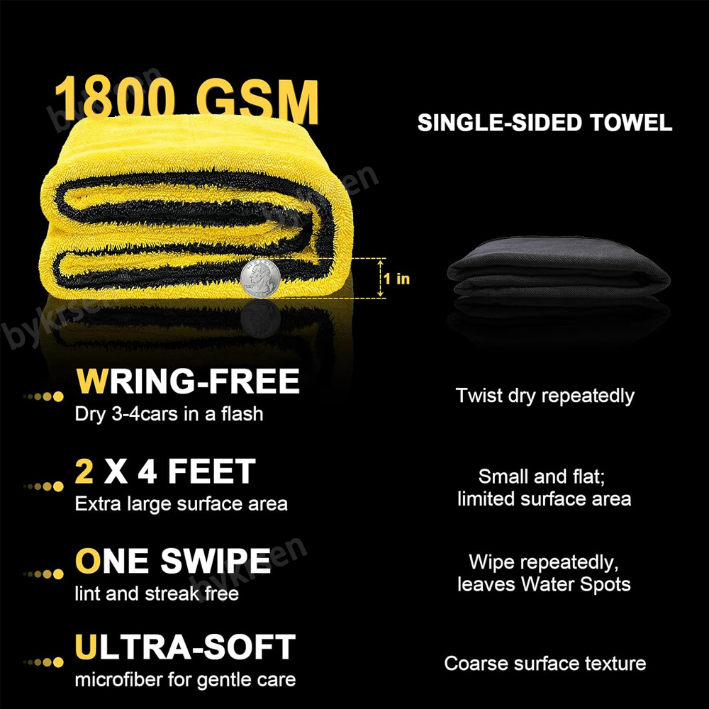 1800 GSM Otomobil Mikrofiber H - Microfiber Car Drying Towel Super Absorbent incelemesi ve fiyatı