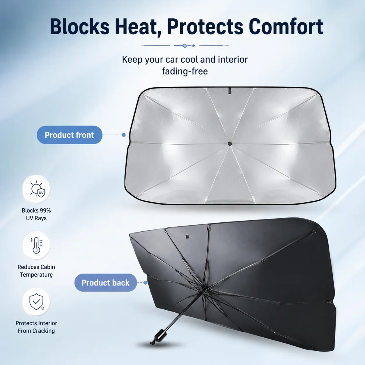 1 adet Katlanabilir Araba Ön C - Car Sunshade Windshield Umbrella Foldable incelemesi ve fiyatı